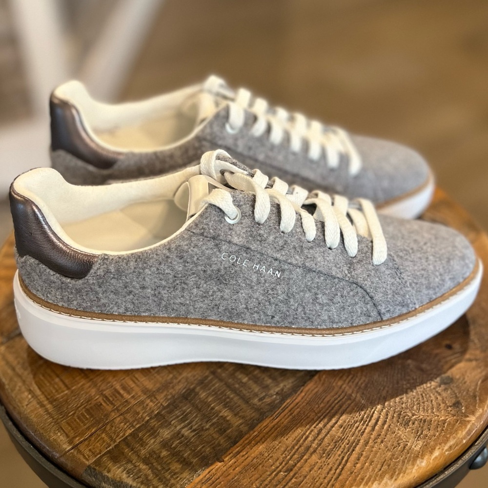 Cole Haan Topspin Sneaker in Grey Wool - Picture 2 of 8